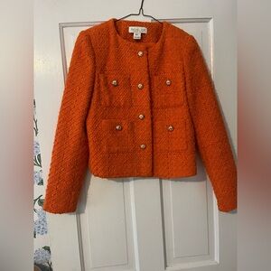 Rachel Zoe Orange Tweed Blazer